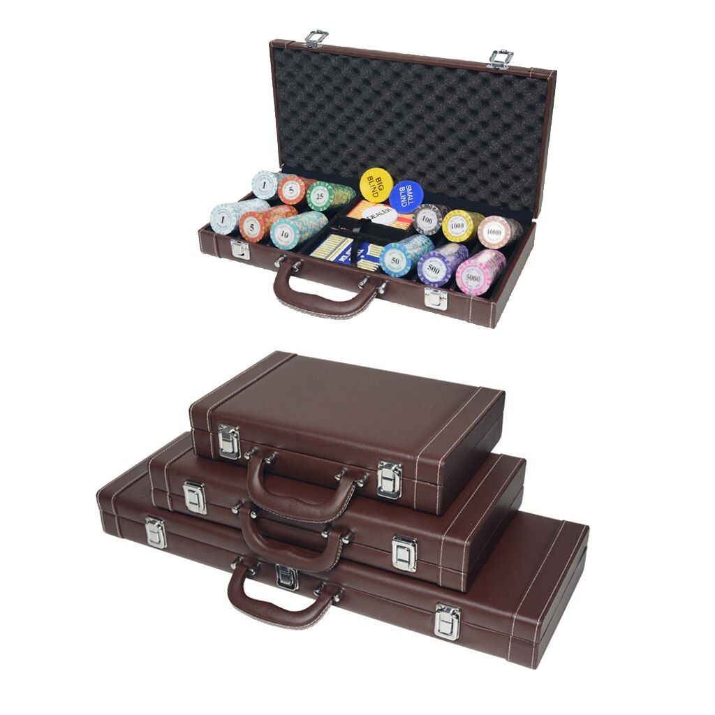 Poker Tokens Chips Carrying Case Pu Leather Casino Game 200