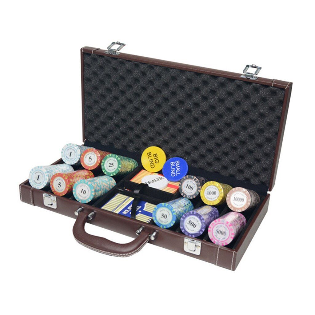Poker Tokens Chips Carrying Case Pu Leather Casino Game 200