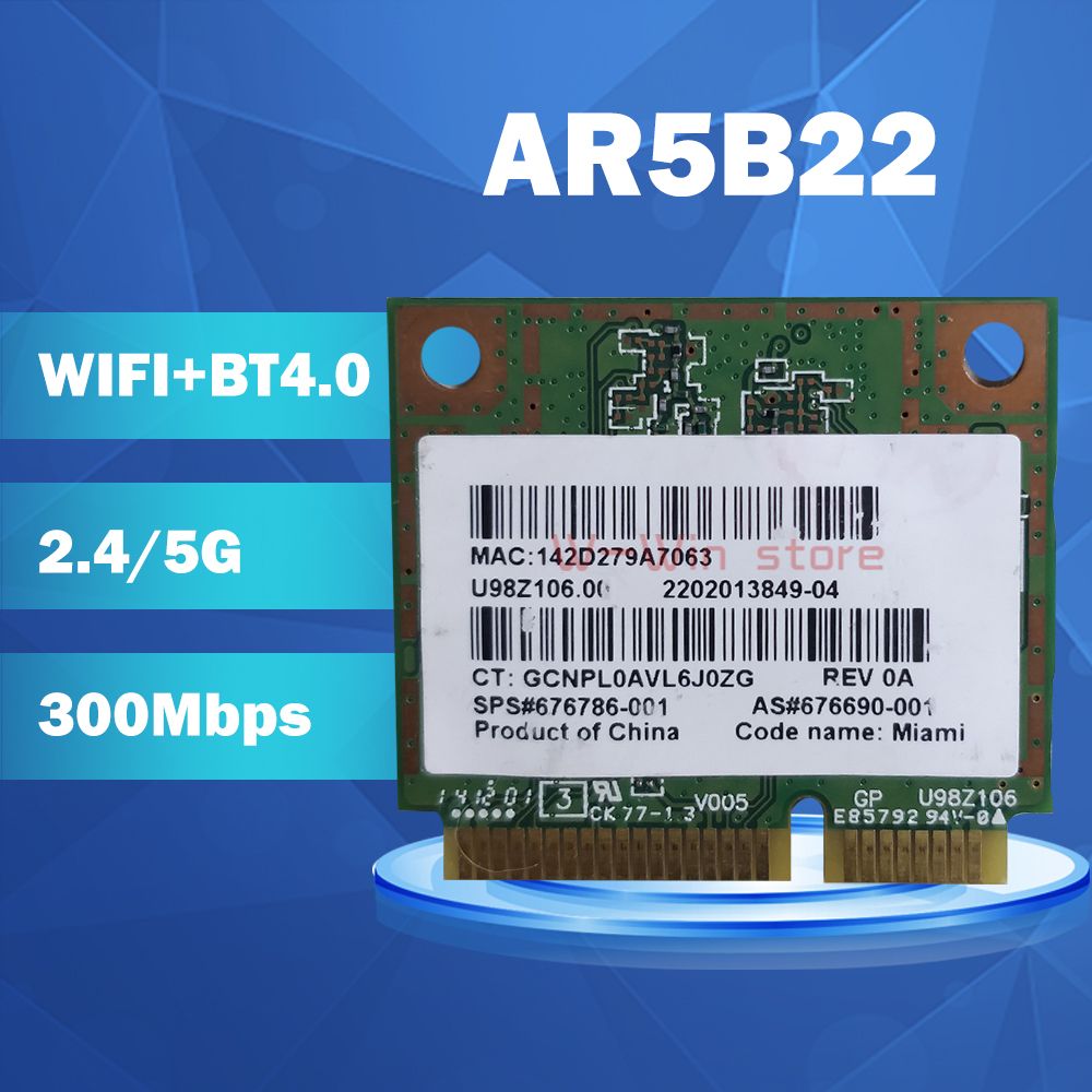 Atheros AR9462 AR5B22 WB222 Half Mini PCIe Wireless