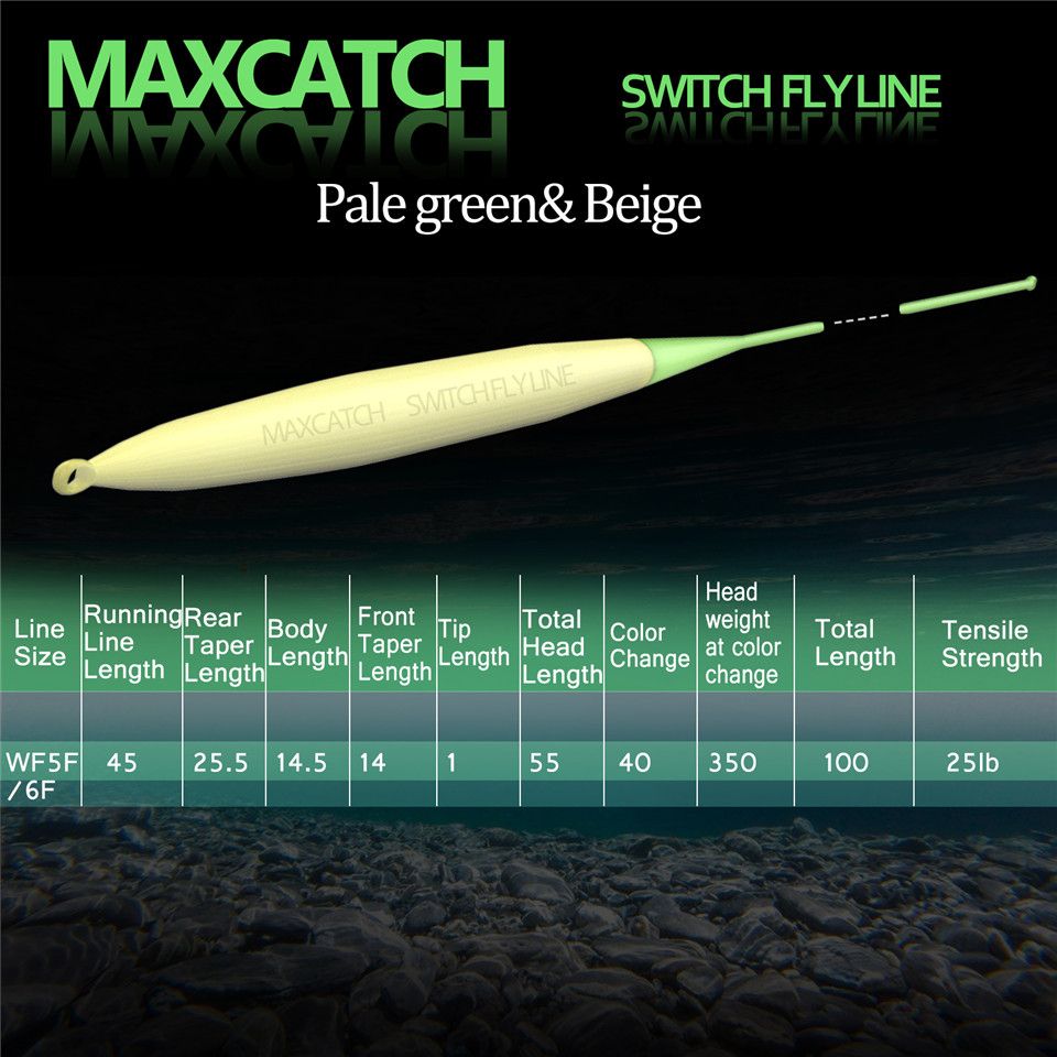 100FT Switch Fly Fishing Line Double Color 4-8WT Weight Forward Floating Fly Line
