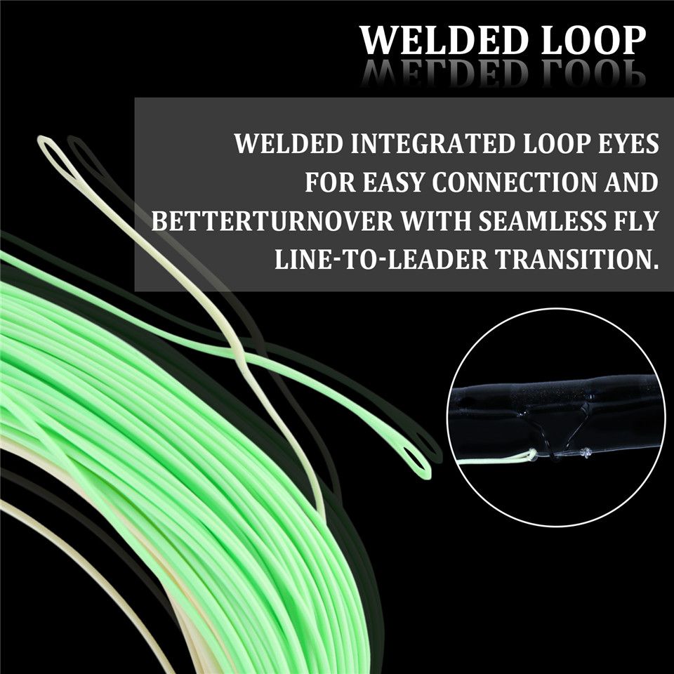 100FT Switch Fly Fishing Line Double Color 4-8WT Weight Forward Floating Fly Line