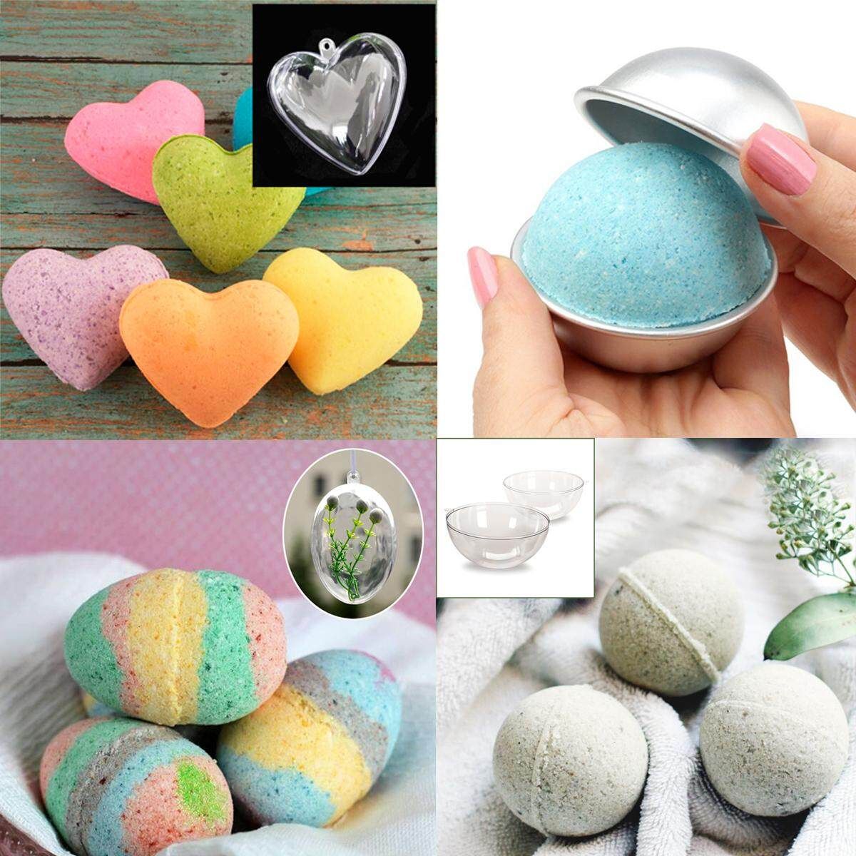 60 Pieces DIY Clear Plastic Bath Mold With 5cm Christmas Ball