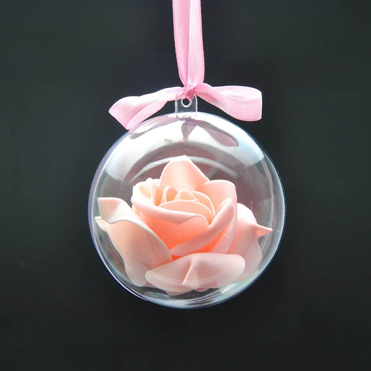 60 Pieces DIY Clear Plastic Bath Mold With 5cm Christmas Ball