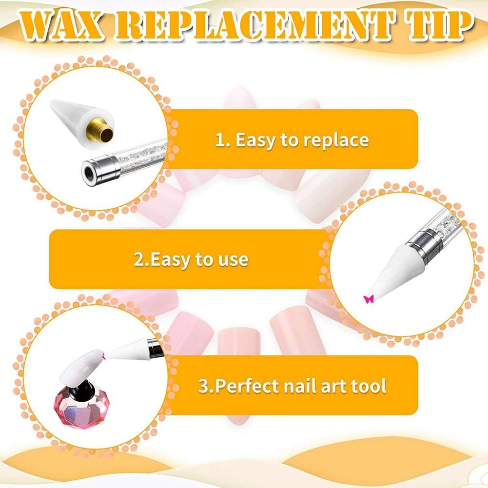 16Pieces Nail Rhinestones Picker Head Tips for