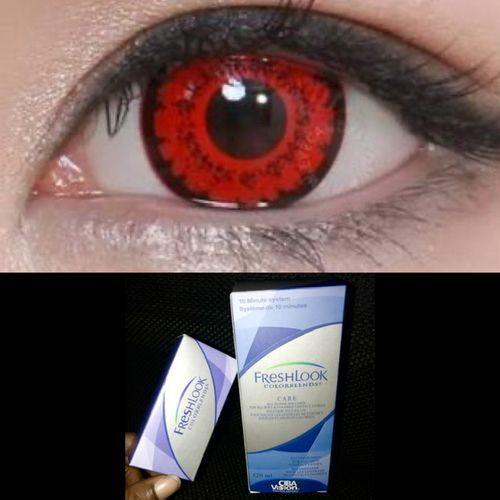 Red Contact Lens With Solution=