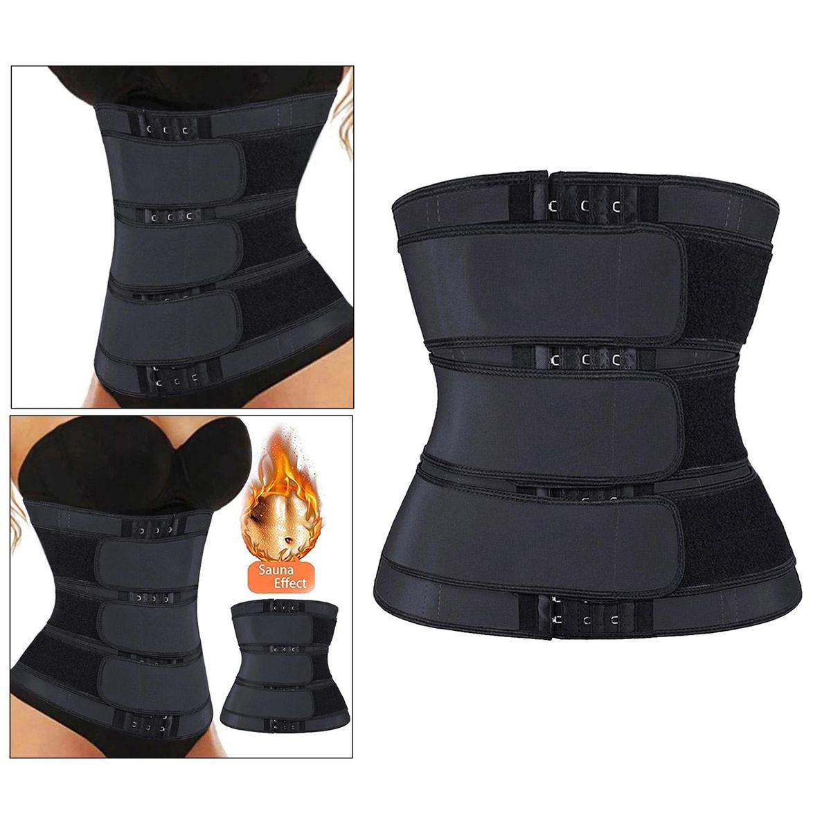 Women Waist Girdle Belt Body Shaper Cincher Trainer Tummy Black XL