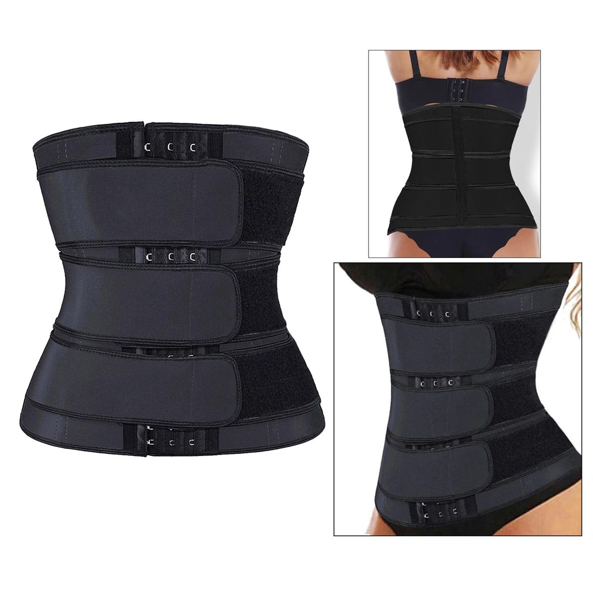 Women Waist Girdle Belt Body Shaper Cincher Trainer Tummy Black XL