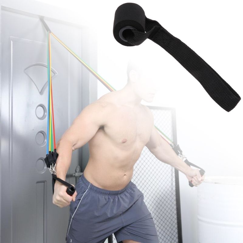 1PC Home Fitness Resistance Bands Fitness Yoga Pilates Latex Tube Training Over Door-black
