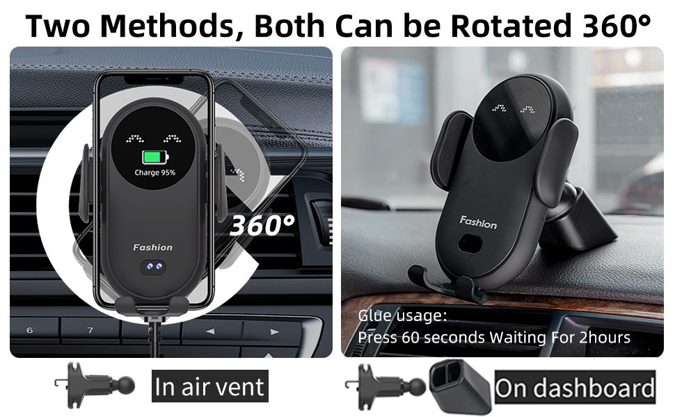 Smart Wireless Auto-Sensor Car Phone Holder Charger