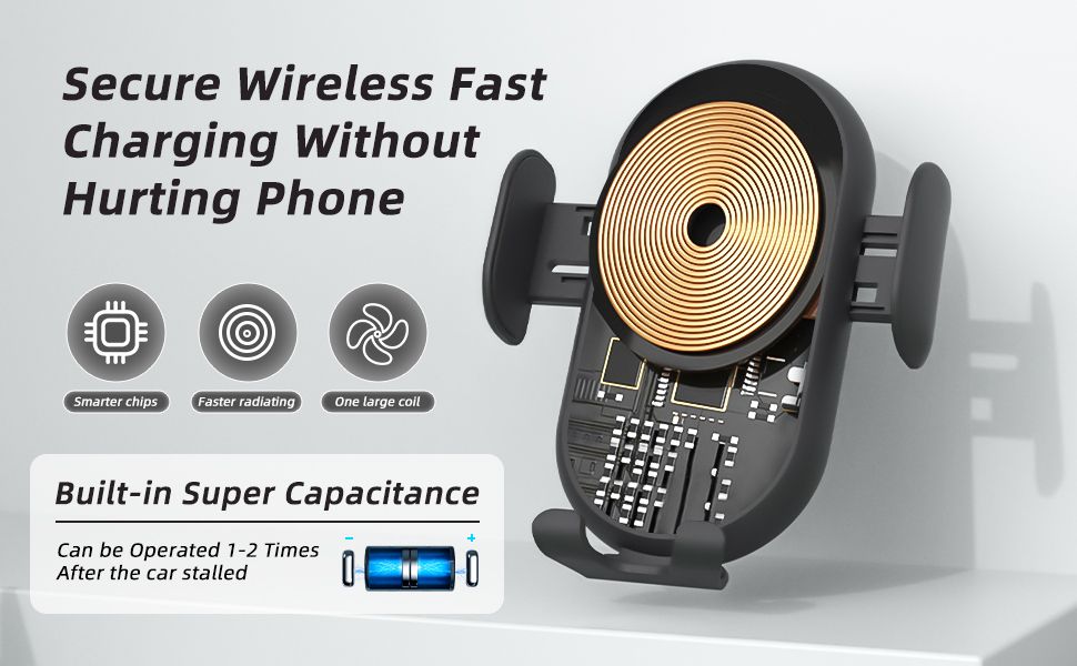 Smart Wireless Auto-Sensor Car Phone Holder Charger
