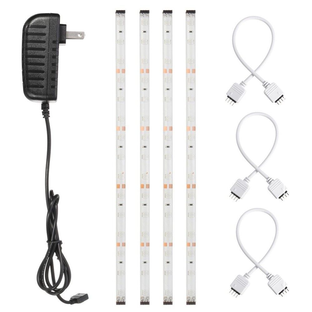 4pcs 30cm 5050 15LED Link Strip Lights And Plug Under Kitchen Cupboard Cabinet (Green) Green