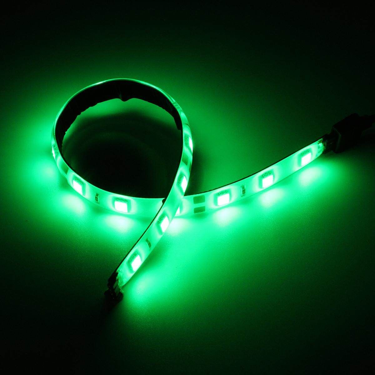 4pcs 30cm 5050 15LED Link Strip Lights And Plug Under Kitchen Cupboard Cabinet (Green) Green