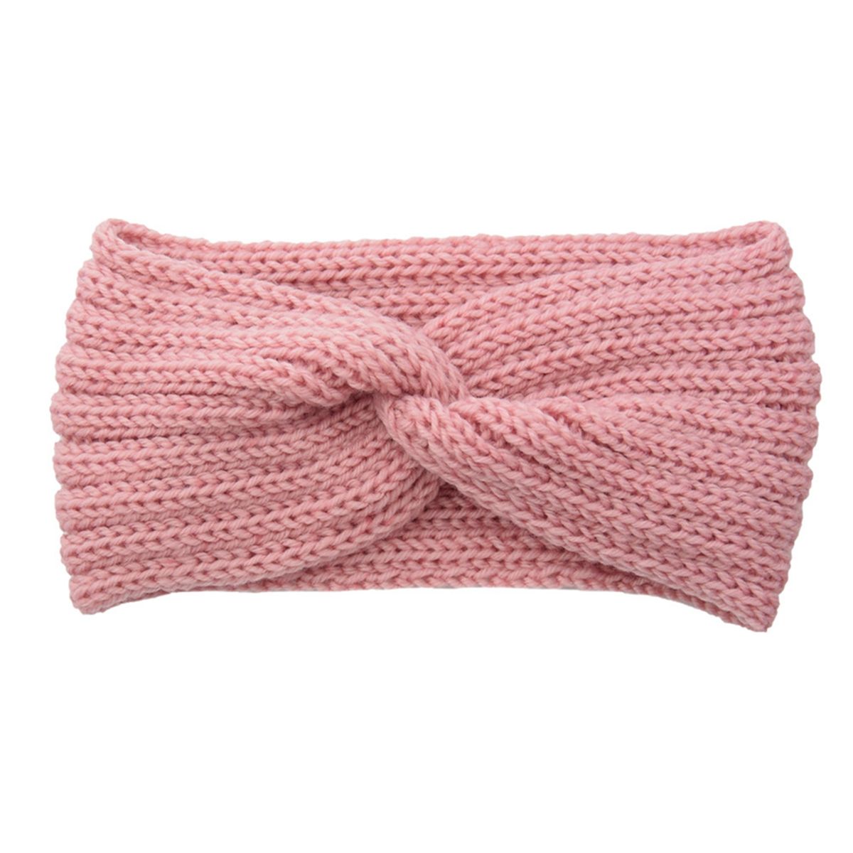 Female Knitted Hairband Cross Elastic Sports Headband-Pink