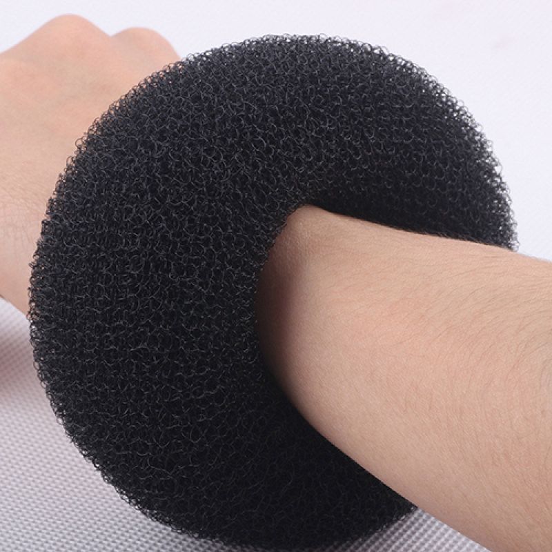Women Girl Magic Donut Shape Hair Ring Bun Former-Black