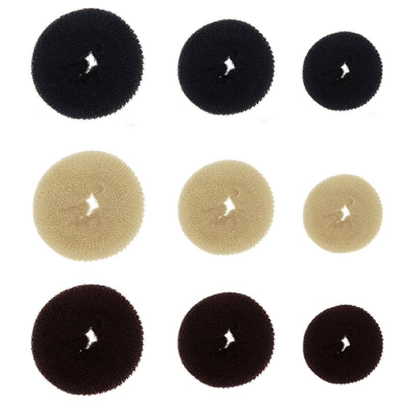 Women Girl Magic Donut Shape Hair Ring Bun Former-Black