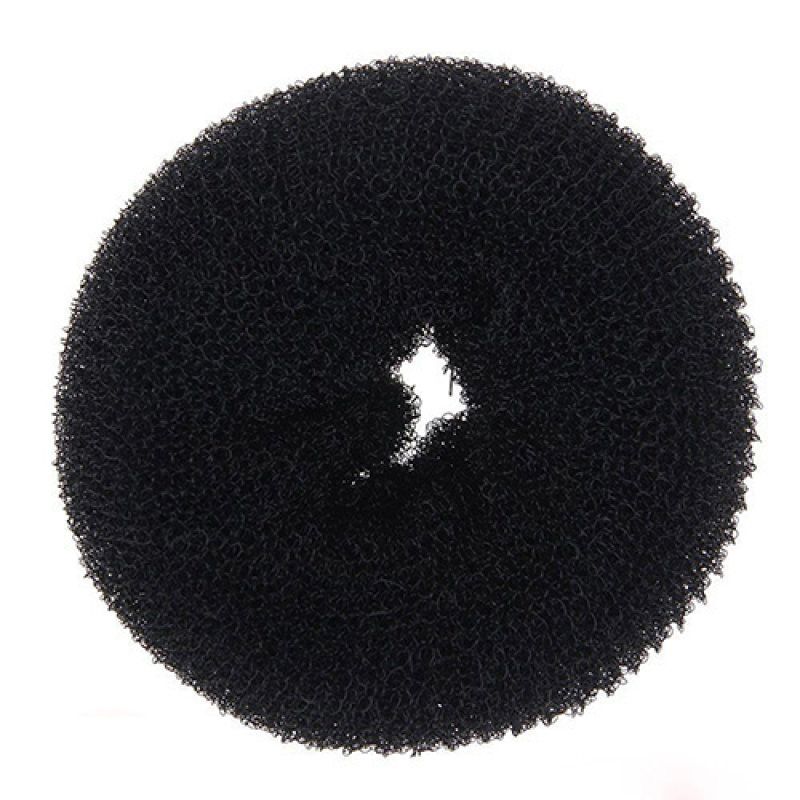 Women Girl Magic Donut Shape Hair Ring Bun Former-Black