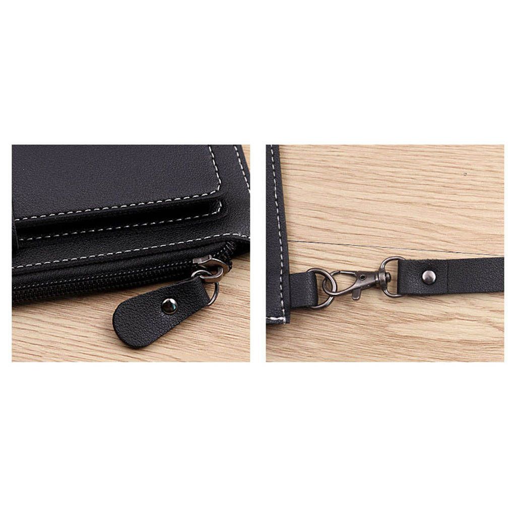 Women Long Wallet PU Leather Credit Card Holder Coin Black