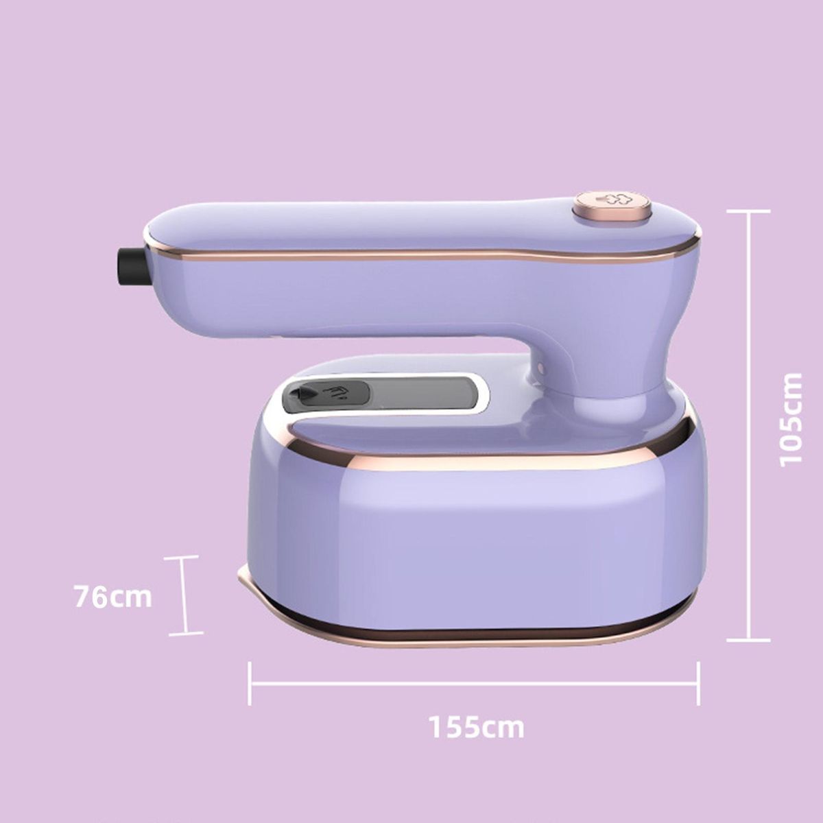 Mini Steam Iron Portable Travel Steamer Iron Rotatable Handle Purple