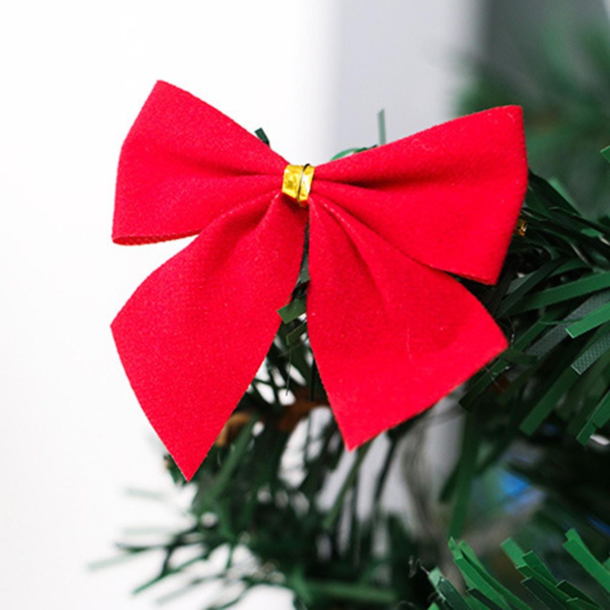 12PcsPack Christmas Bows Christmas Tree Bow Decoration Red