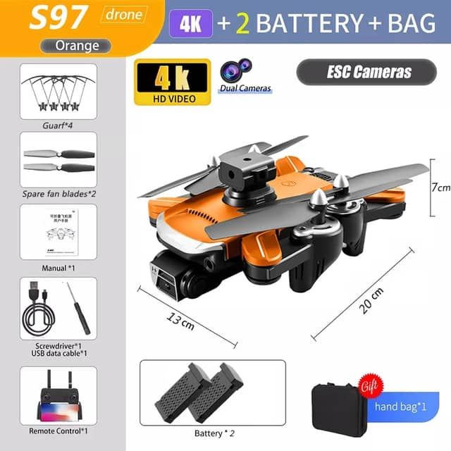 2022 New Obstacle Avoidance Drone Dual Camera 4K HD Fpv WiFi Drone With 2 Batteries