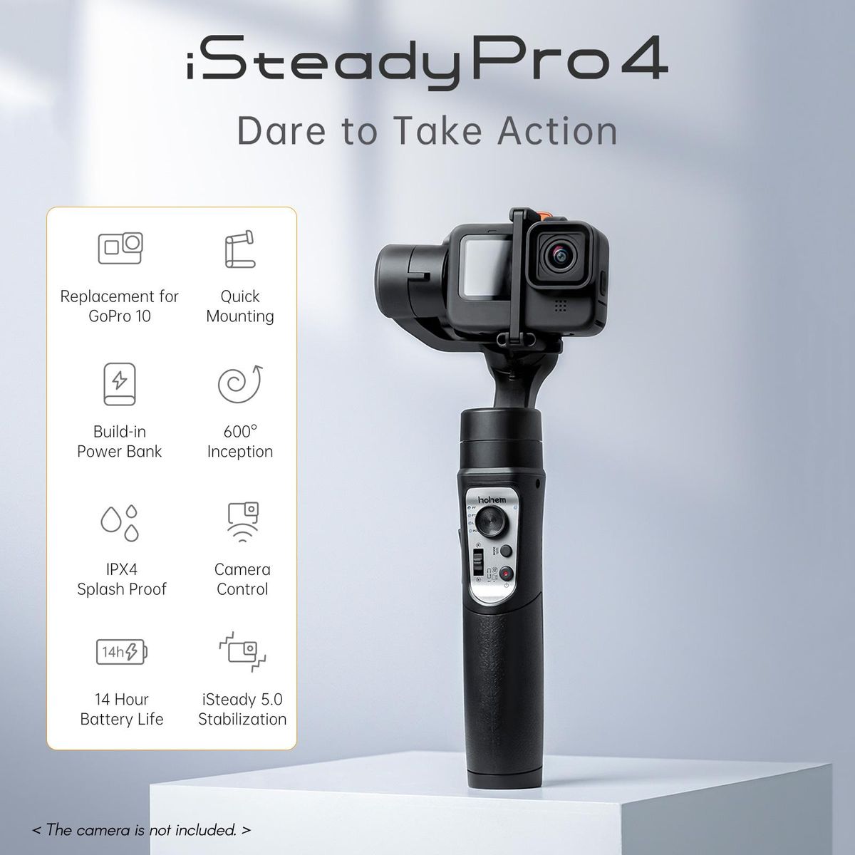 hohem iSteady Pro 4 3-Axis Handheld Sports Camera Gimbal Stabilizer Wireless Control Splash Proof Stabilizer Replacement for GoPro 11 10 9 8 7 6 5 4 3 OSMO Action Insta360 One R