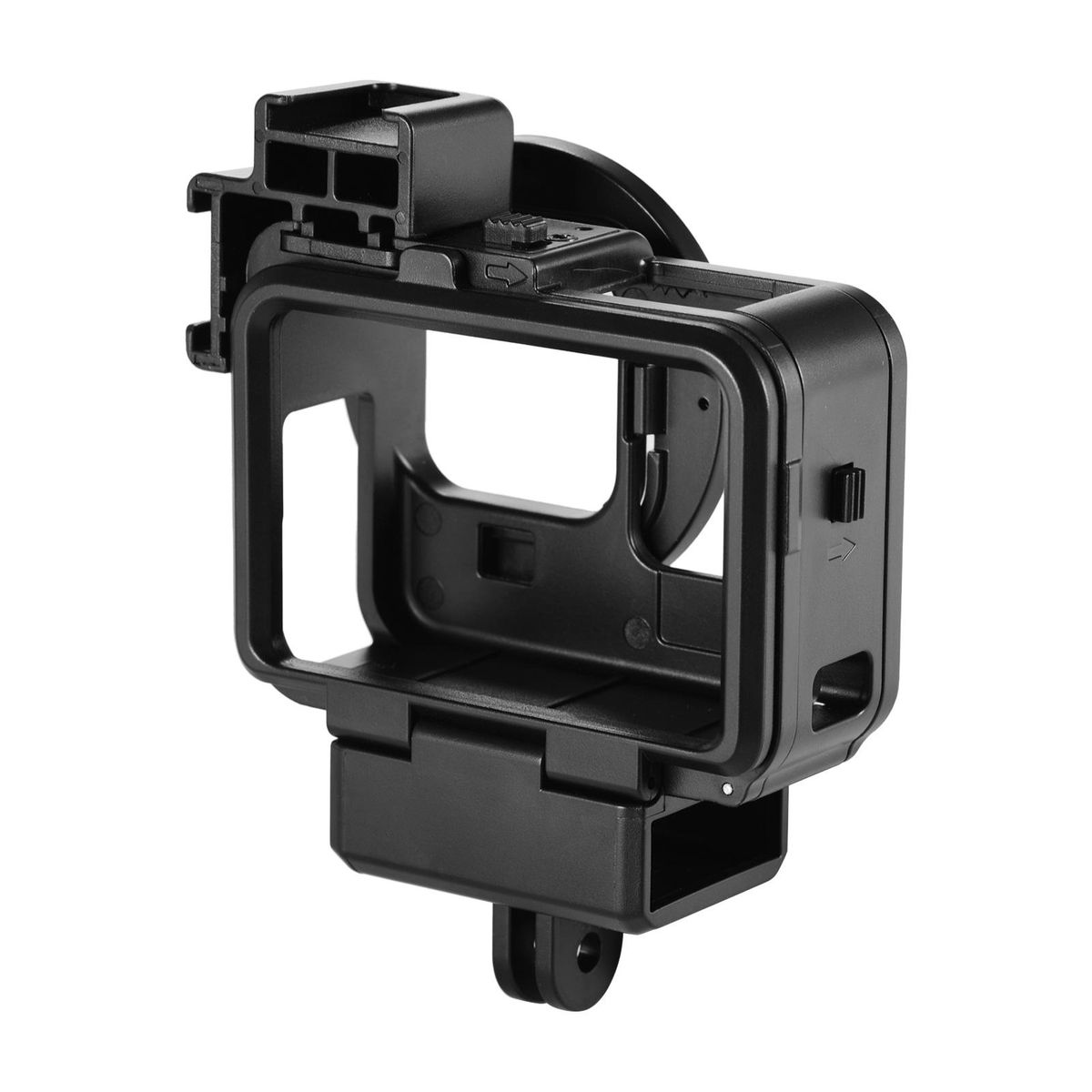 Andoer G9-4 Action Camera Video Cage Plastic Vlog Case Protective Housing with Dual Cold Shoe Mount 55mm Filter Adapter Extension Accessory Replacement for GoPro Hero 9