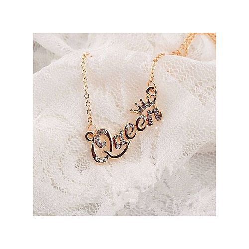 Queen Letter Pendant Necklace Gold Like..