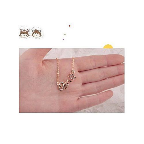 Queen Letter Pendant Necklace Gold Like..