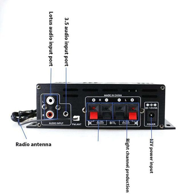 AK380 400W + 400W Audio Power Amplifier Speaker Amp For Car AK380 800W