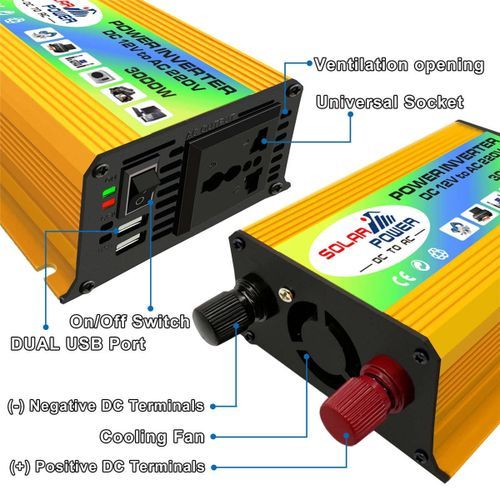 DC 12V To AC 220V Car Power Inverter 3000W Rated Power 300W