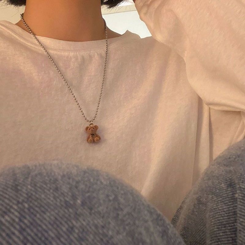Ladies Female Necklace Women Necklaces Brown Bear
