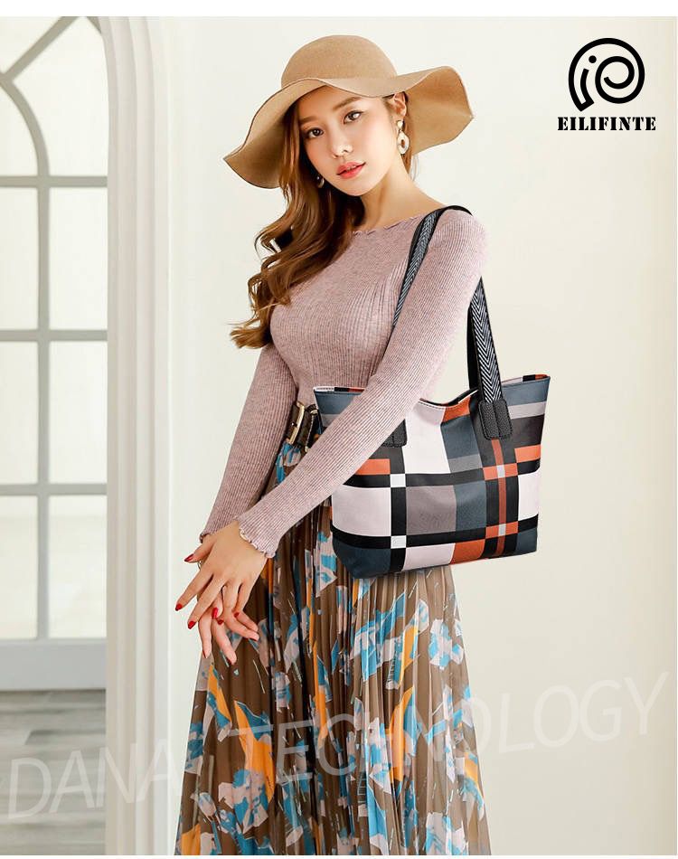 B01 Ladies Causal Stylish Shoulder Bag - Plaid