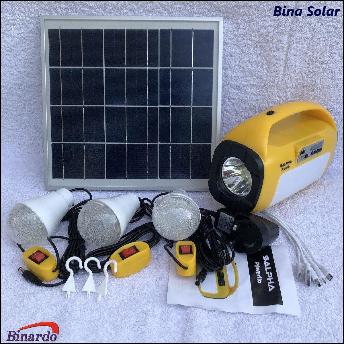 Salpha Powerflo 10000mAh 10Watts Solar Lighting System Kit FM Radio Bluetooth- Yellow