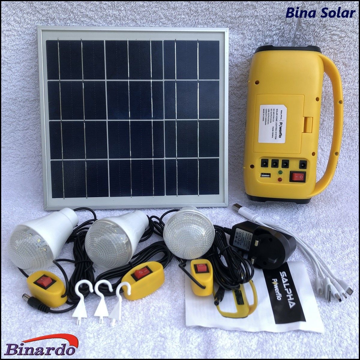 Salpha Powerflo 10000mAh 10Watts Solar Lighting System Kit FM Radio Bluetooth- Yellow