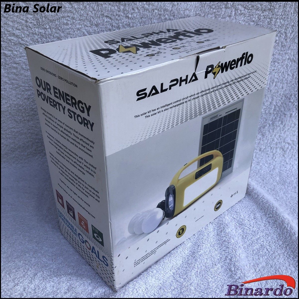 Salpha Powerflo 10000mAh 10Watts Solar Lighting System Kit FM Radio Bluetooth- Yellow