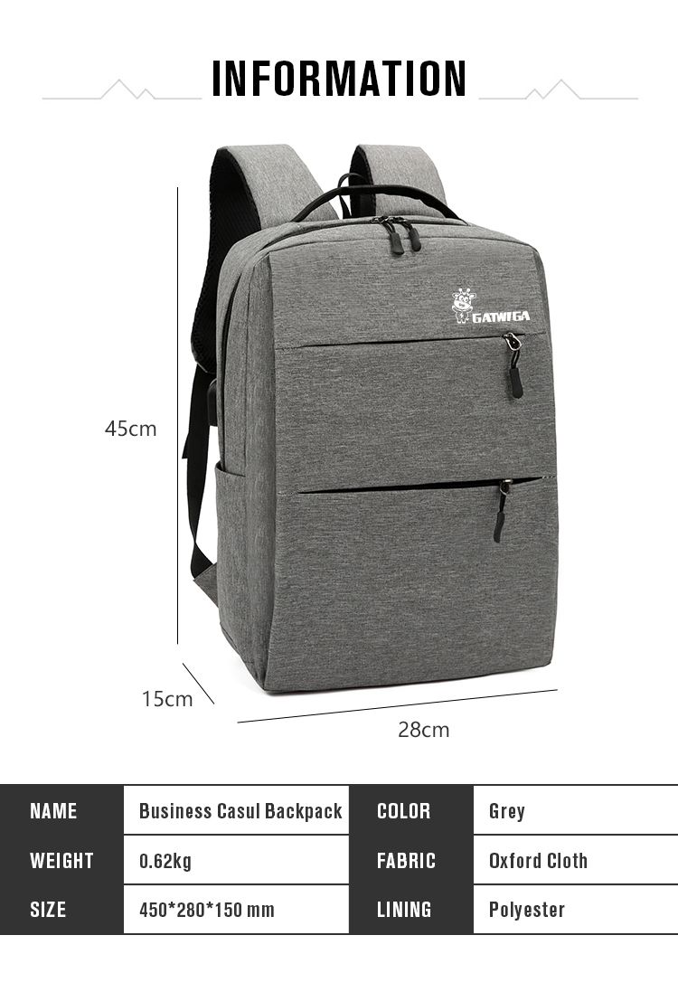 3 IN 1 Bag Set Pencil/Crossbody/Laptop Backpack Grey