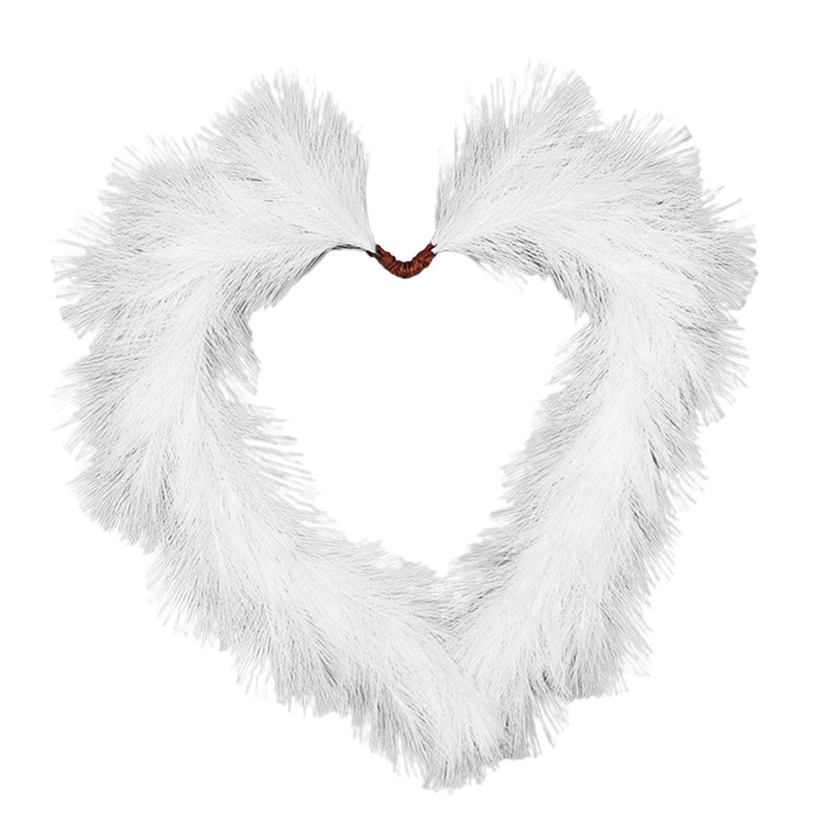 Artificial Wreath Door Window Hanging Love Heart For Xmas Home White
