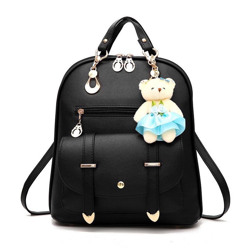 Ladies Backpack Handbag For Women Purse Satchel - Black