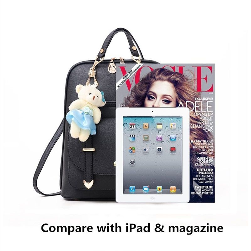 Ladies Backpack Handbag For Women Purse Satchel - Black