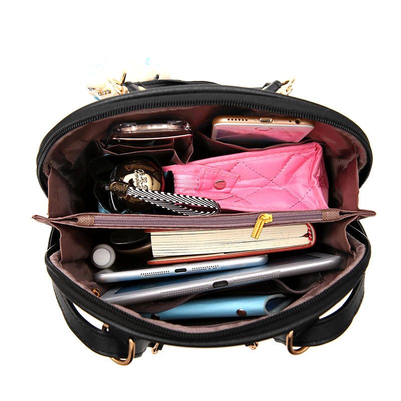 Ladies Backpack Handbag For Women Purse Satchel - Black
