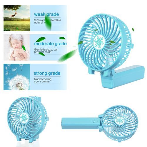 Rechargeable Fan Mini Operated Hand Held Coolin (Pink)4inch