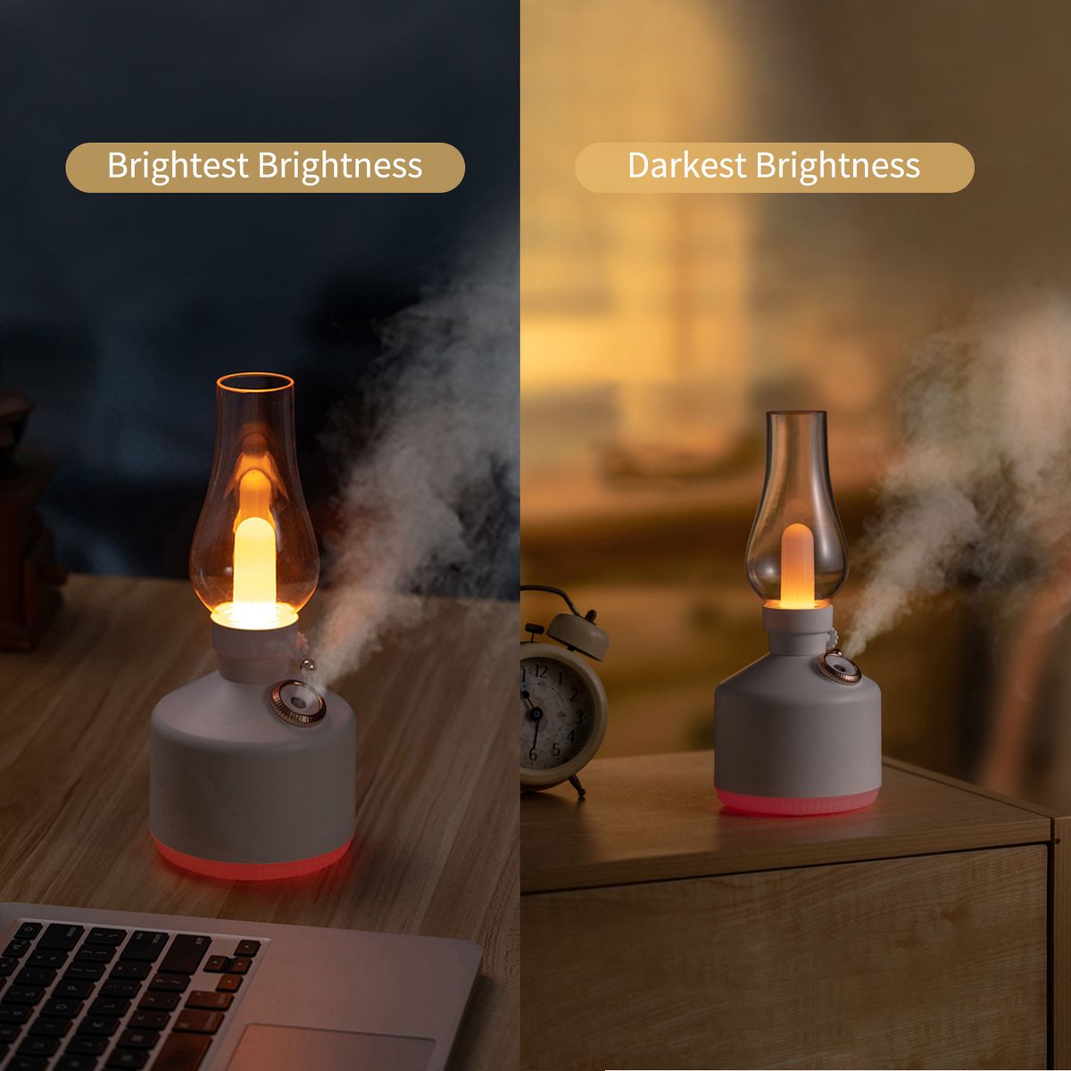 280mL Kerosene Lamp Shaped Humidifier Diffuser With 7-color