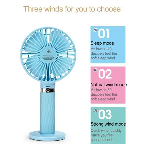 S8 Portable Mute Handheld Desktop Electric Fan(Black)