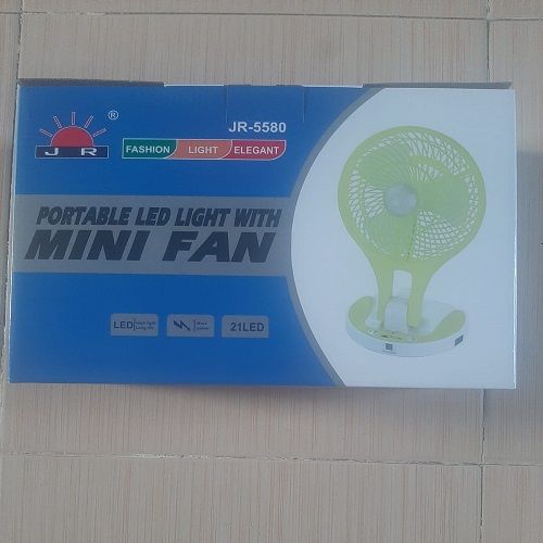 Rechargeable Portable Table Top Mini Fan With Led Light