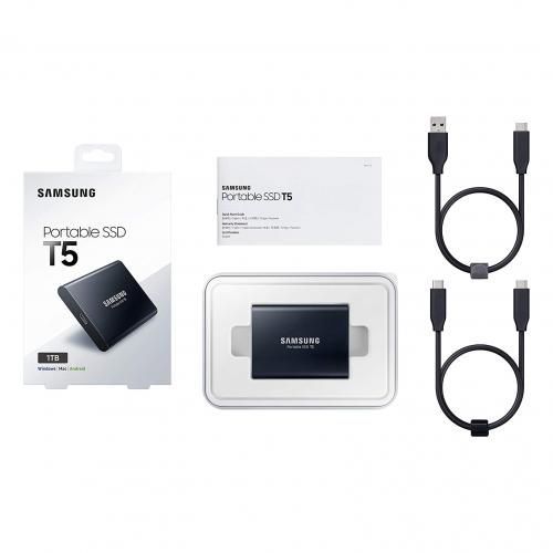 Portable T5 1 TB External SSD Hard Drive USB-C™ USB 3.2 (Gen 2) - Jet Black