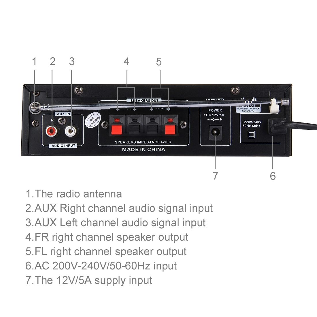AK-901 Stereo Audio Karaoke Power Amplifier With Remote Control, Support SD Card / USB Flash Disk(Black)