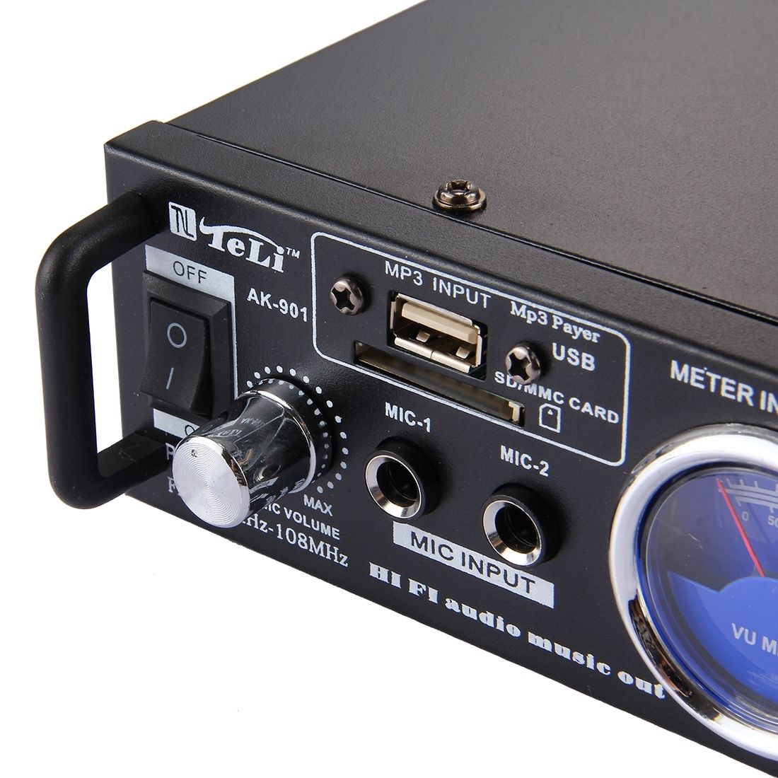 AK-901 Stereo Audio Karaoke Power Amplifier With Remote Control, Support SD Card / USB Flash Disk(Black)