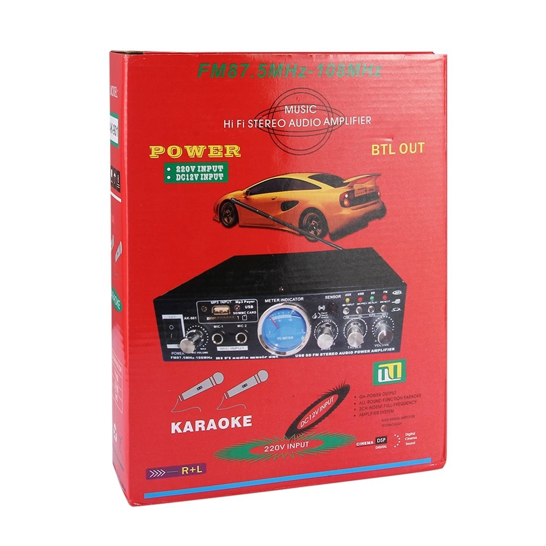 AK-901 Stereo Audio Karaoke Power Amplifier With Remote Control, Support SD Card / USB Flash Disk(Black)