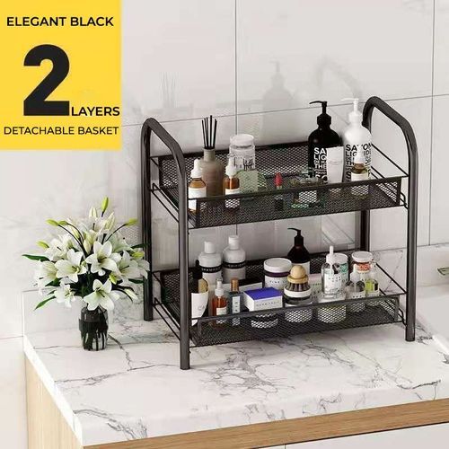 Multi-Purpose Steel Trolley Shelves - 2 Layers Kitchen Shelf