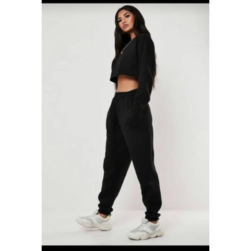Pair Of Black Crop Top And Joggers